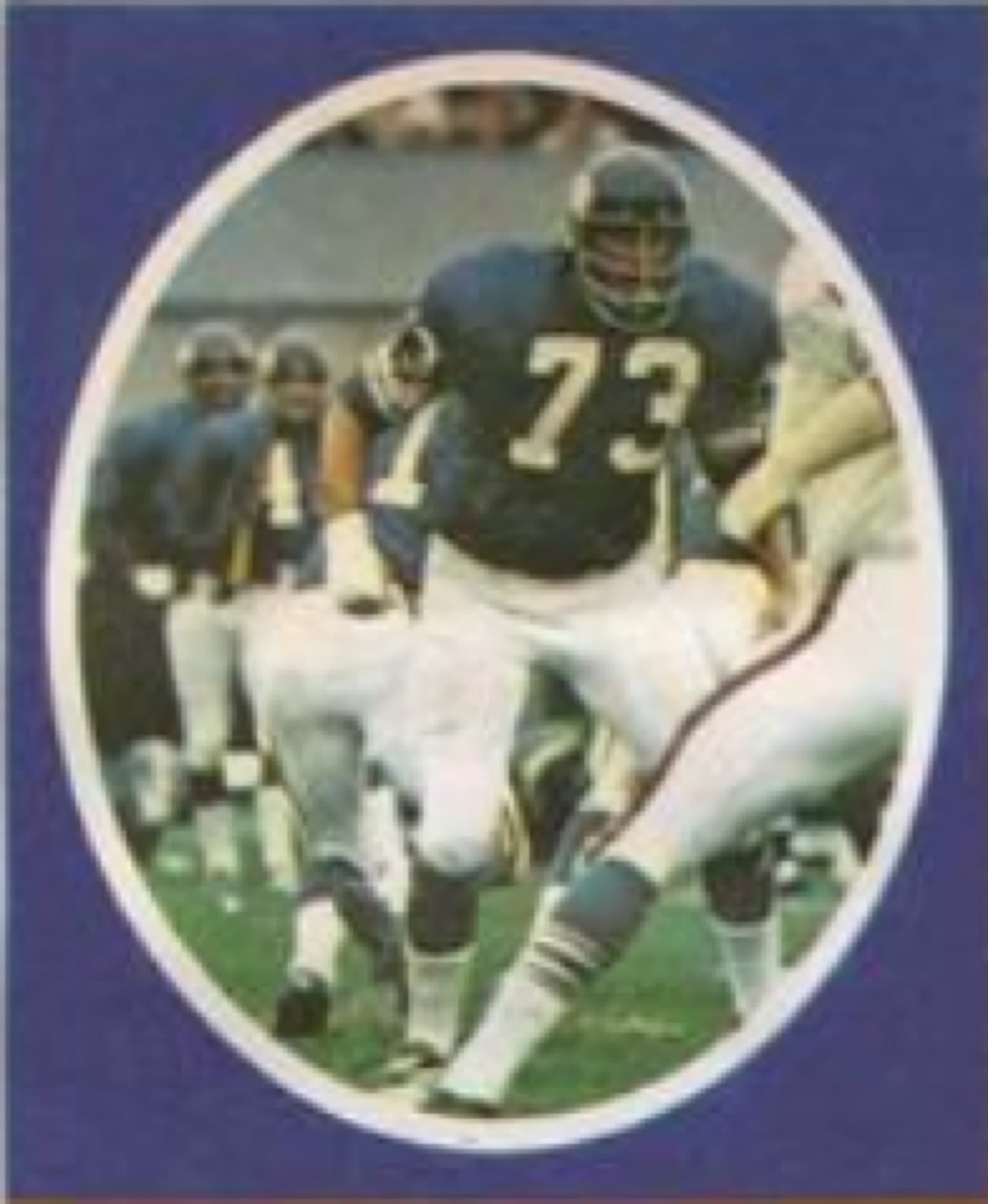 1972 Sunoco stamp of Ron Yary playing for the Minnesota Vikings